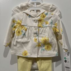 New Carter’s baby girl 3-piece set