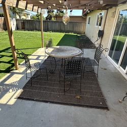 Rough Iron Table and Chairs