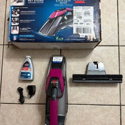 Bissell Pet Stain Eraser Deluxe Handheld Cordless Carpet Cleaner Open Box