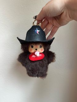 Monchhichi cowboy plush bag charm