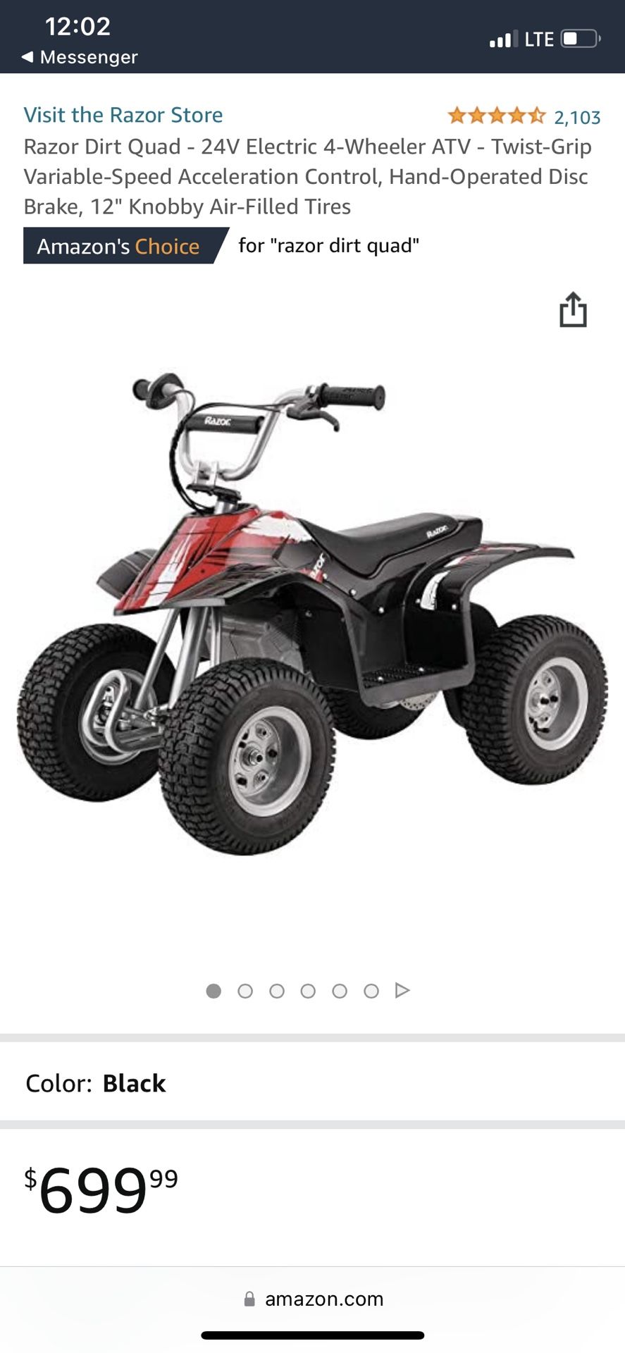 Razor Dirt Quad - 24V Electric 4-Wheeler