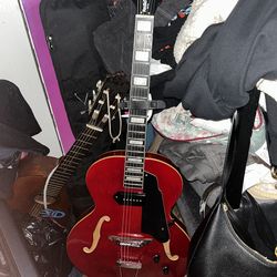 Red Semi Hollow Guitar