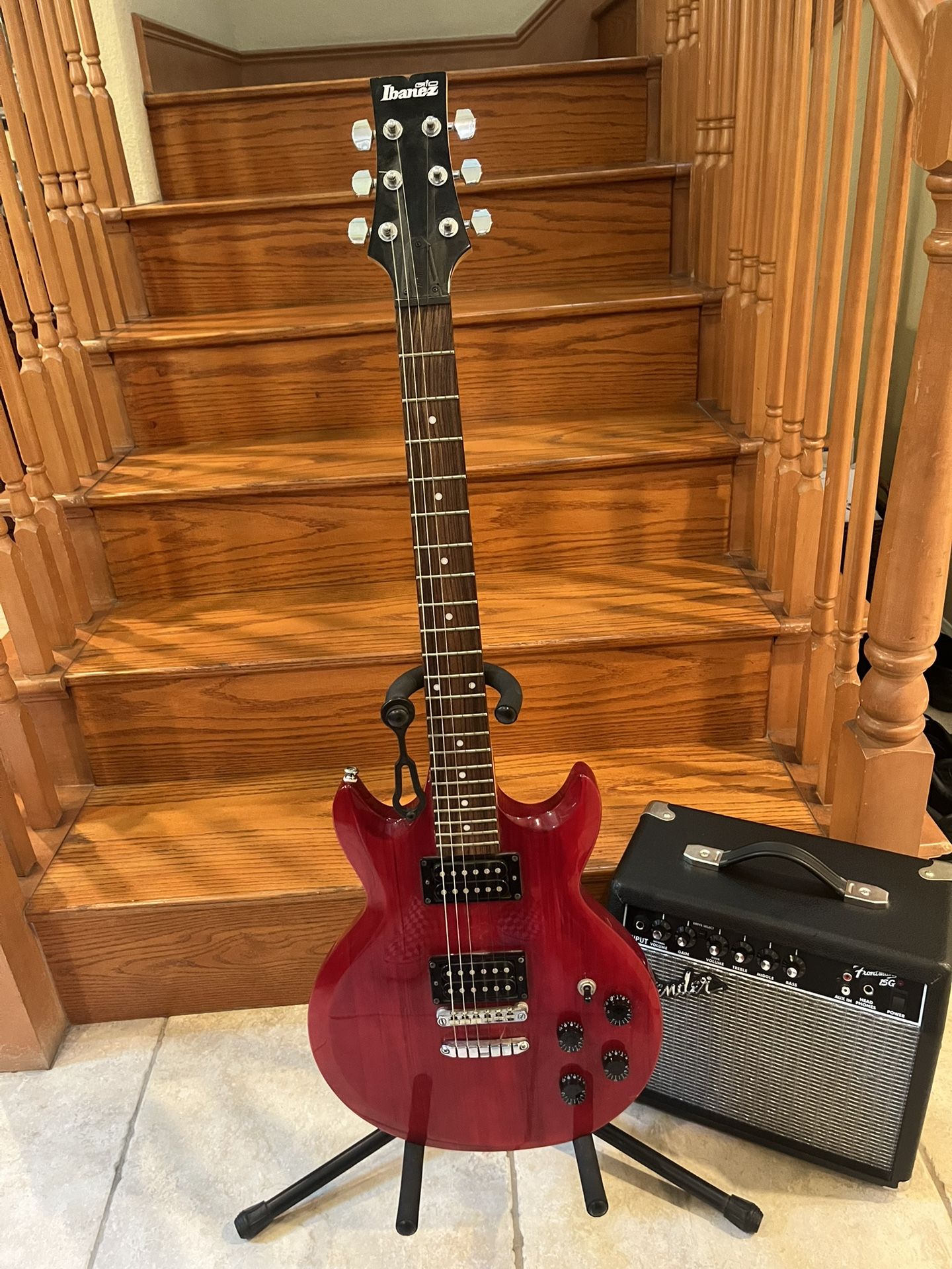 Ibanez Gax Electric Guitar W/ Fender Amp