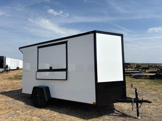2027 New 6x12 SA Screwless Enclosed Vending Trailer | Blackout | Spoiler Package | .08 Polycor | Dexter Axle | Itasca | 1262 (WHITE)