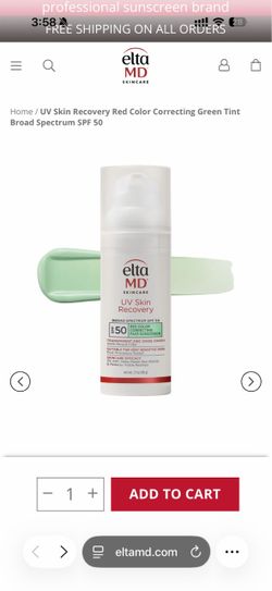 EltaMD UV Skin Recovery Red Color Correcting Green Tint Broad Spectrum SPF 50
