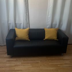 Black Faux Leather IKEA Loveseat 