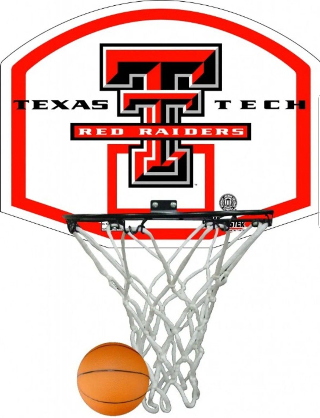 Texas Tech Raiders Basketball Game Rim, Net, and Ball
