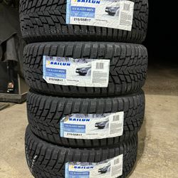 (4) - 215/55/17 Sailin Ice Blazer WSTX Snow Tires