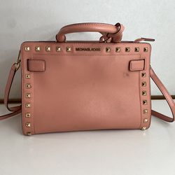 Michael Kors Rayne Medium Peach Leather Satchel