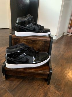 Nike Air Jordan 1 Mid Space Jam Patent Leather Mens Size 10