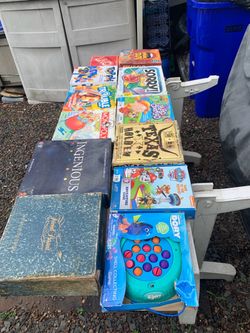 Games 12 boxes $10 for all the boxes are a little dirty was in basement your welcome to check before buying