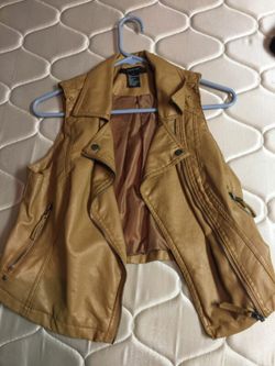 Medium tan leather vest