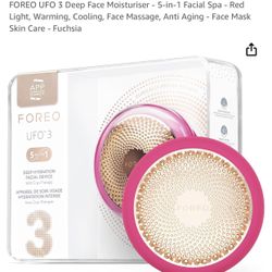 FOREO UFO 3 Deep Face Moisturiser - 5-in-1 Facial Spa - Red Light, Warming, Cooling, Face Massage, Anti Aging - Face Mask Skin Care - Fuchsia