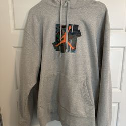 Jordan x Undefeated Grey Hooded Sweatshirt Size Large