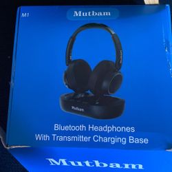 Mutbam M1 Bluetooth Headphones With Transmitter Charging Base 