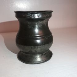 Pewter Cup, Mid 1800s, With Crown Victorian Verification Mark VR520 In Rim Of Cup