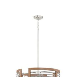 Fifth & Main Lighting 4-Lights Brushed Nickel and Woid Grain Pendant (4 Available)