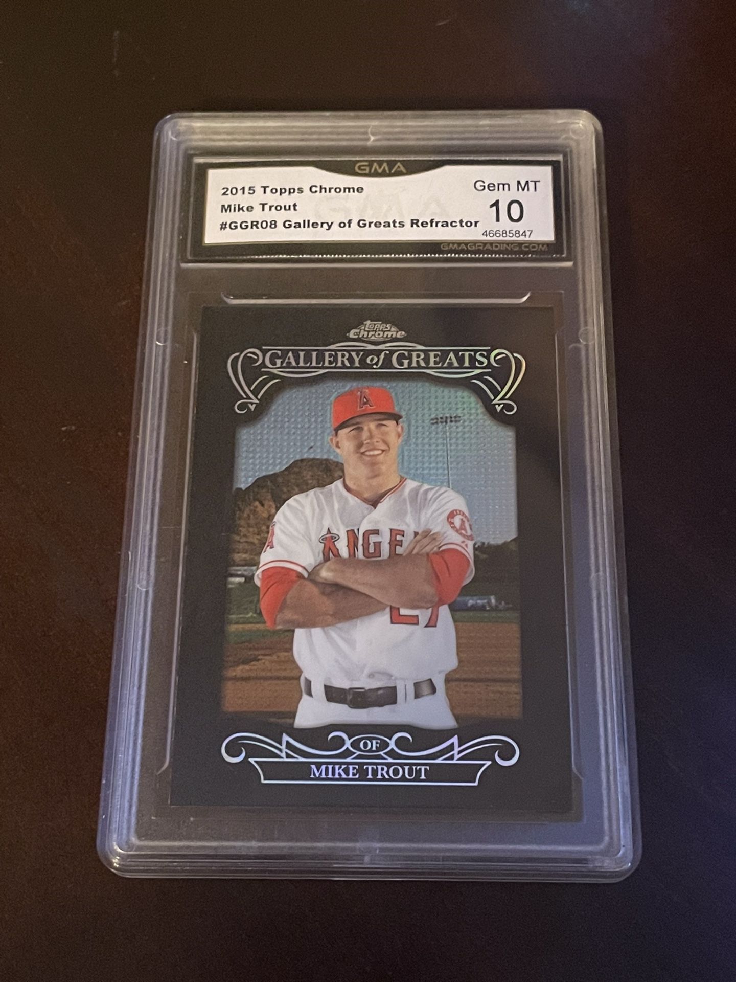 Topps Chrome Refractor Angels Mike Trout Graded 10 Baseball Card