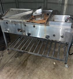 Commercial Flat Top Griddle & Fry Cooking Station - Heavy Duty