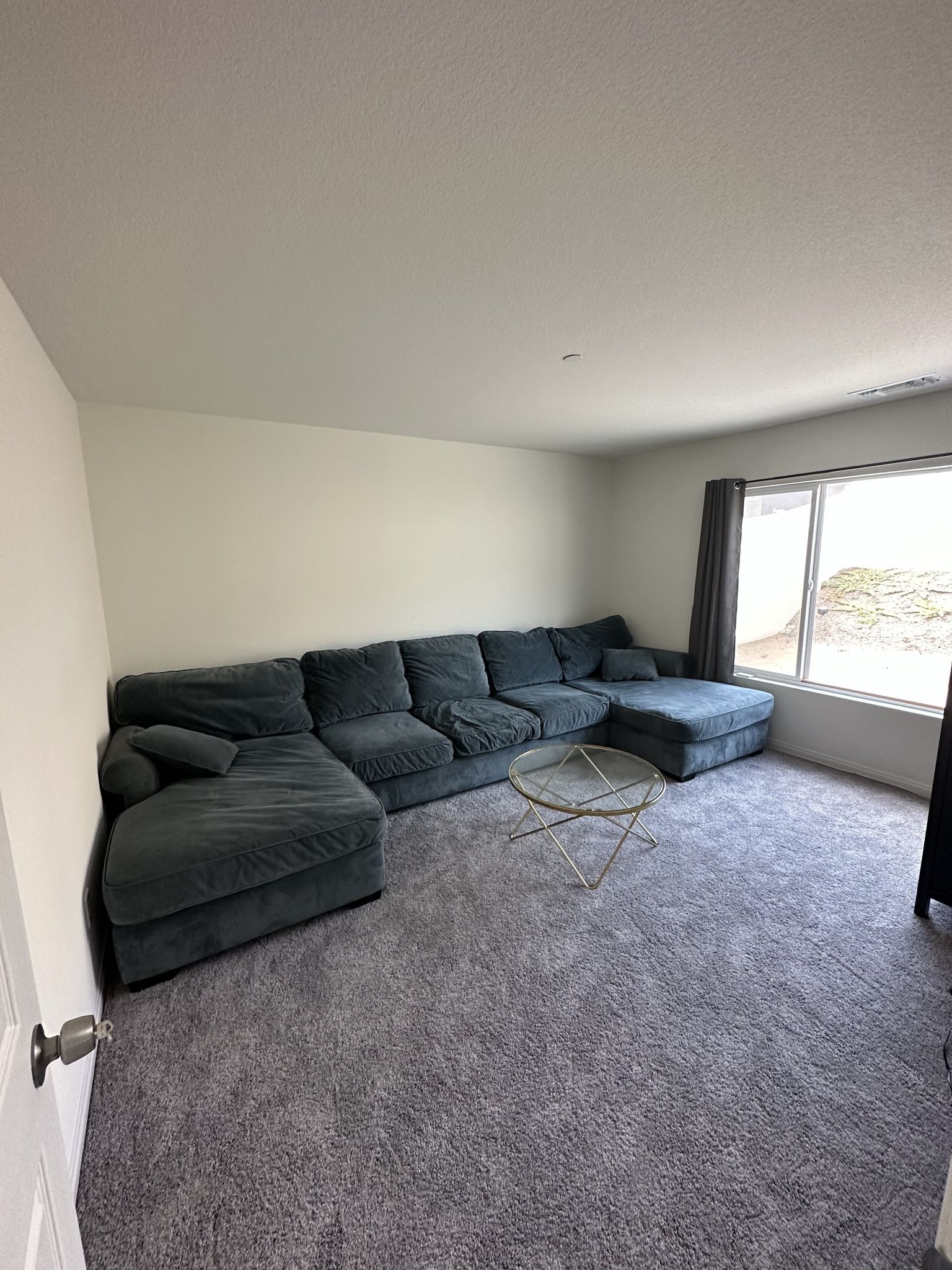 Large Sectional Couch // Blue, Blue Grey
