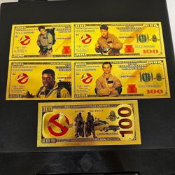 Gold foil plated ghostbusters collectible banknote