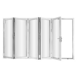 Aluminum BiFold Door 144”W x 80”H 5 Panel Left OutSwing White Finish