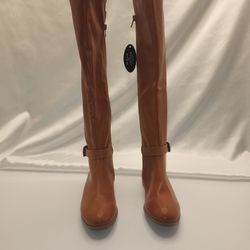 Style & Co. Womens Kimmball Faux Leather Tall Over-The-Knee Boots