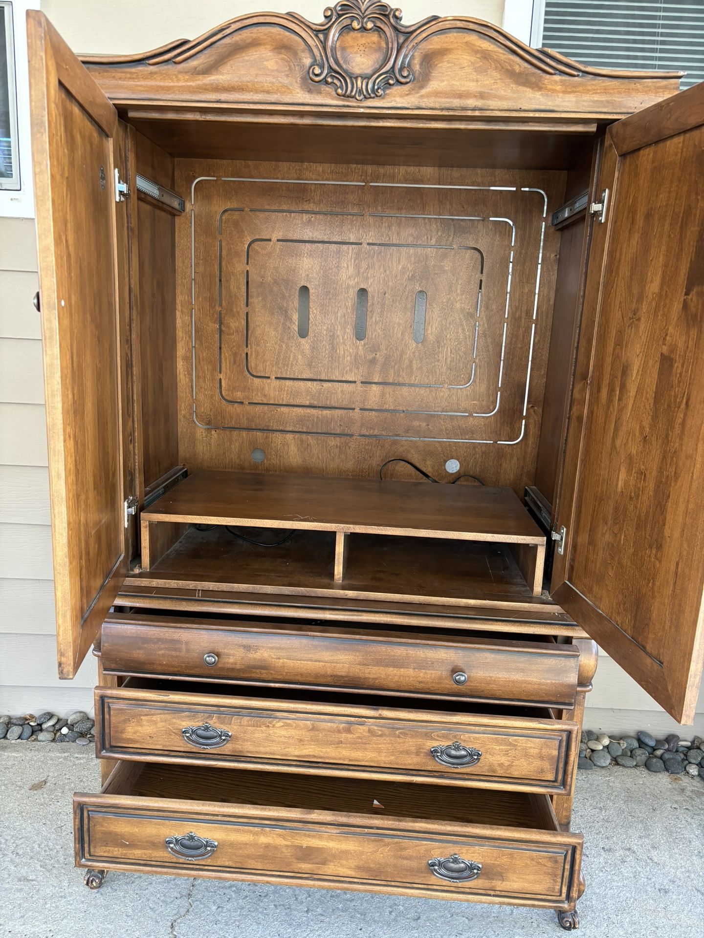 Solid Wood Large  Armoire (cabinet)