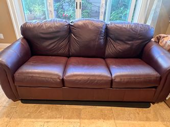 Brown Leather Sofa - 3 Seater - Good Condition - $150