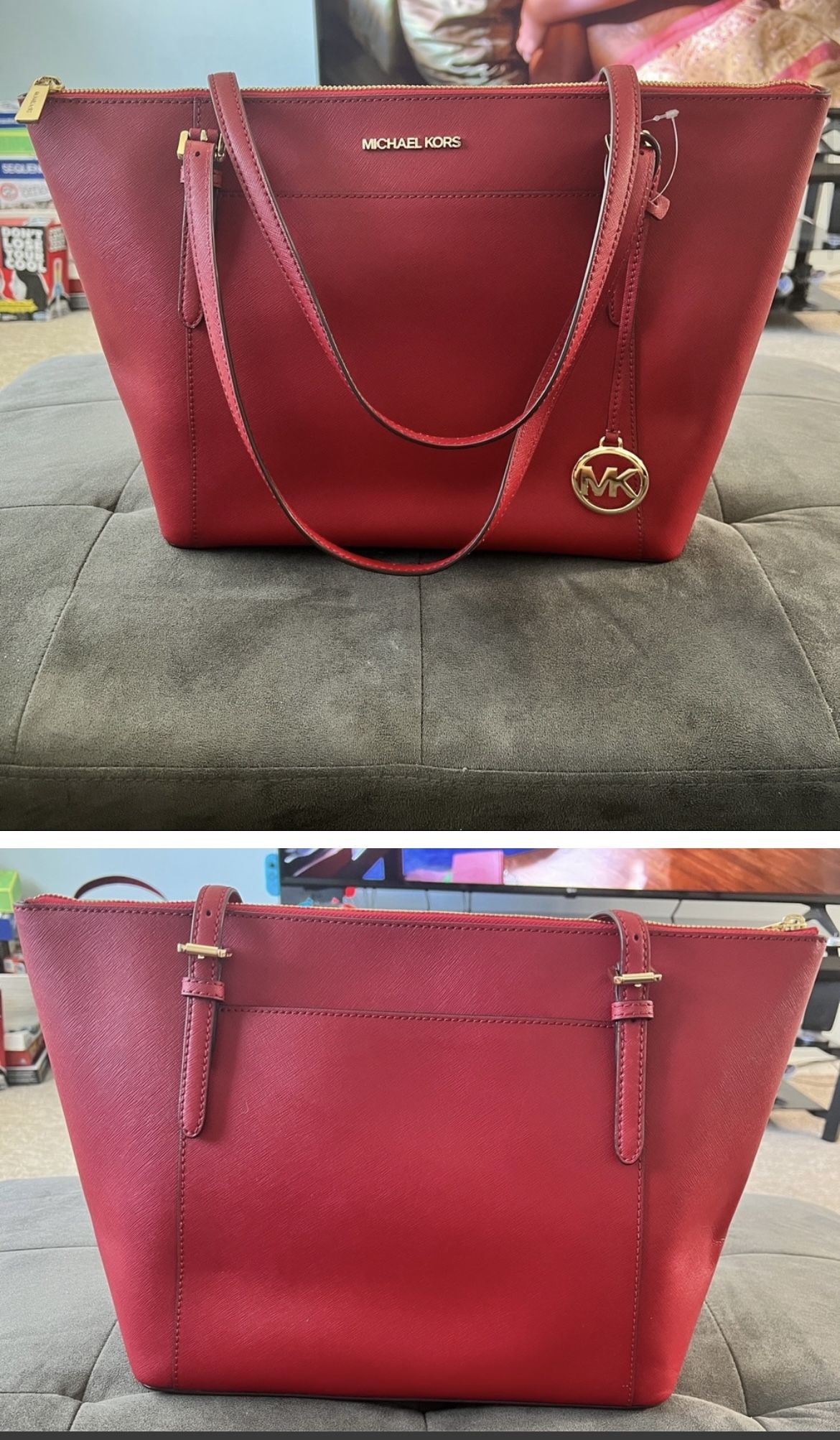 Sold at Auction: Large Red Michael Kors Purse