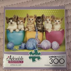 Adorable Animals 300 Piece Puzzle Kittens With Yarn