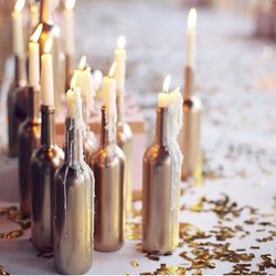 Pink Candle Holder Bottles 