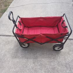 Red Cloth Wagon For Carrying Items Kids Tske To Beach Sporting Events