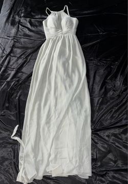 Light Gray Halter Neck Maxi Formal Gown