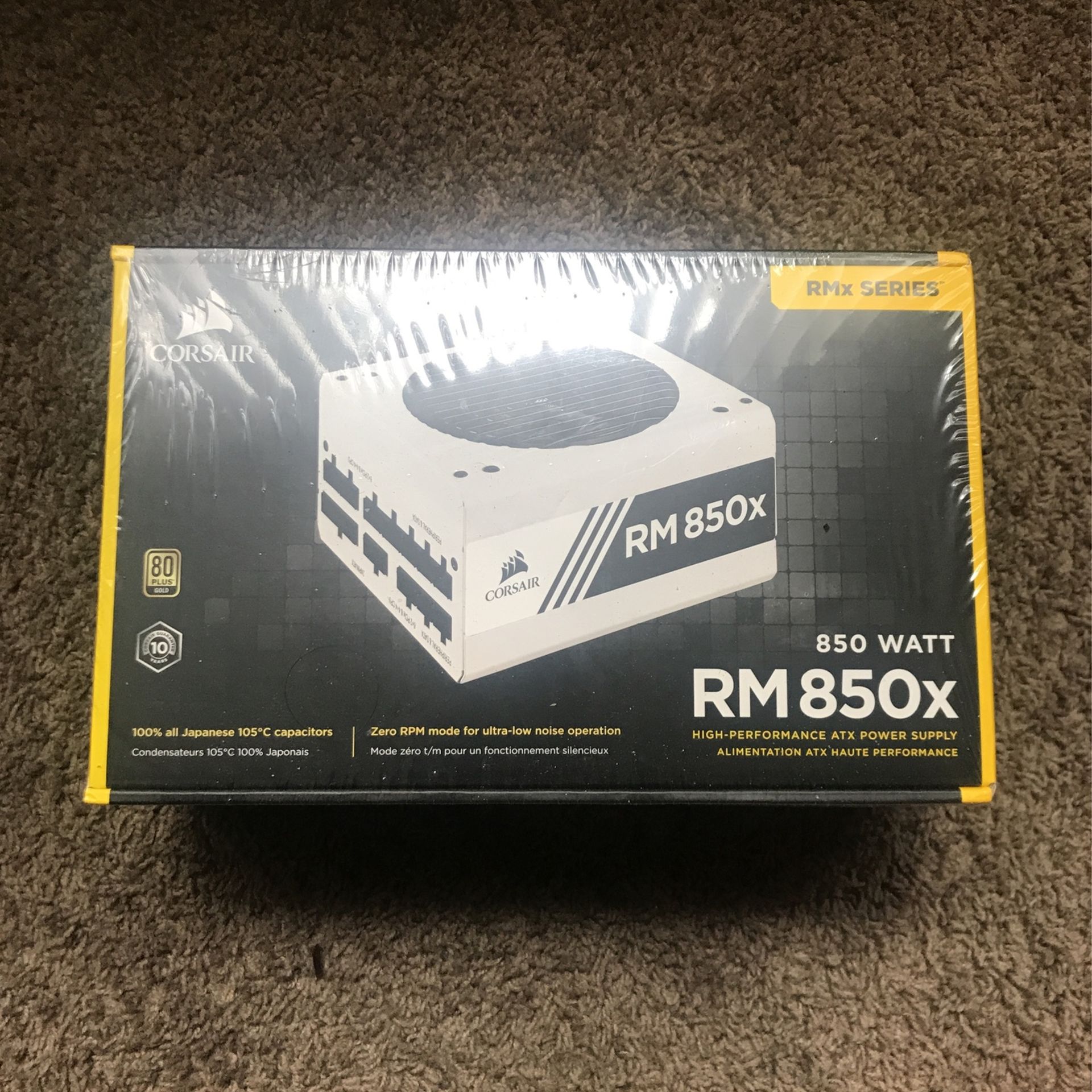 Corsair RMX White Series (2018), RM850x, 850 Watt, 80+ Gold Certified, Fully Modular Power Supply - White, 80 PLUS Gold (CP-(contact info removed)-NA)