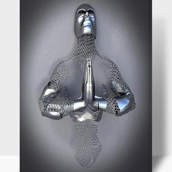 Love Heart 3D Effect Wall Art Canvas Print Abstract Metal Figure Sculpture 12x18