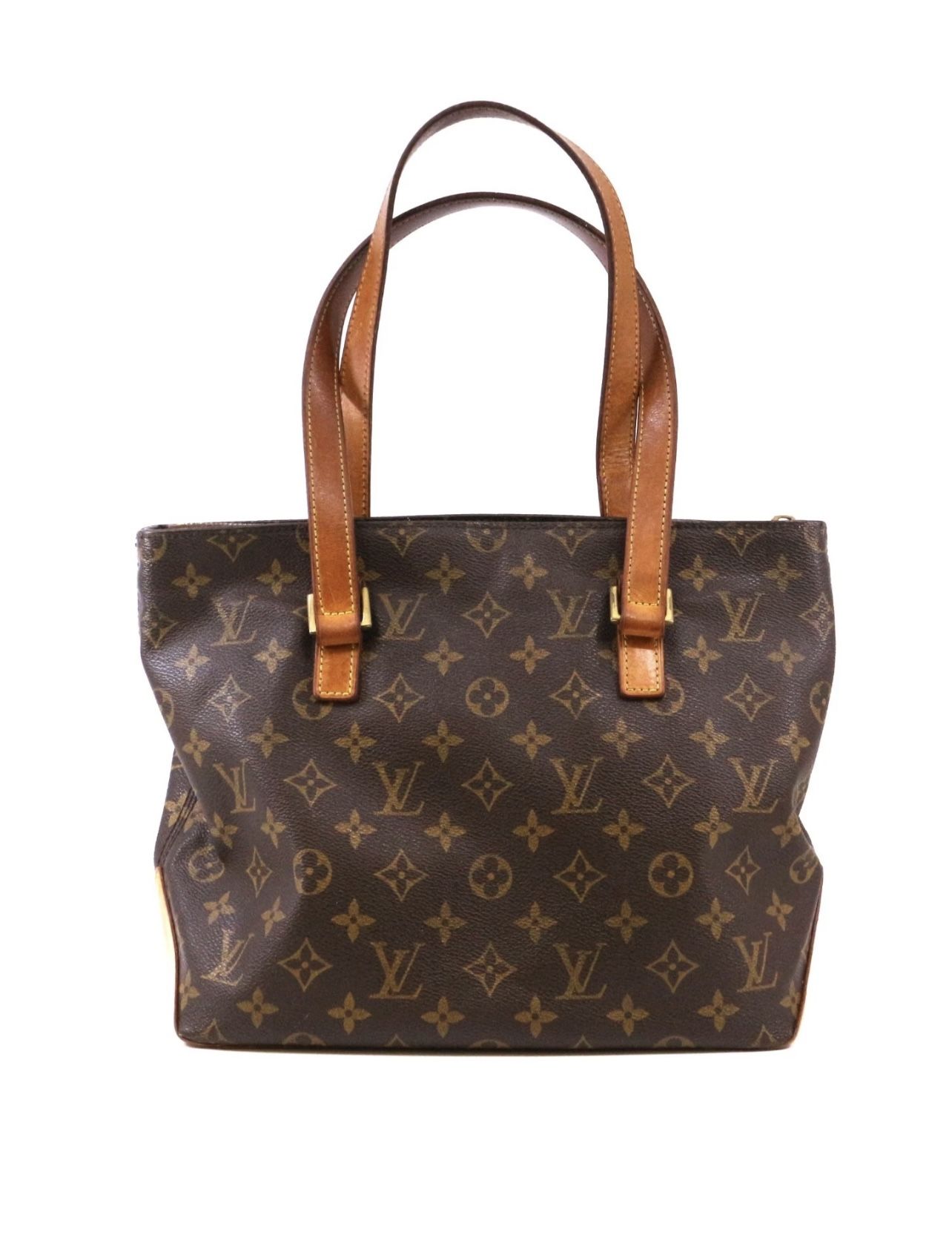 Louis Vuitton Cabas Piano Monogram Canvas Leather Shoulder Bag Authentic SD0092