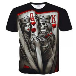 New mens skull poker 3D printed T-shirt