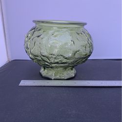 Vintage E.O. Brody G104 Green Art Glass Vase 