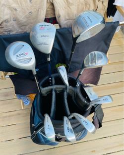 Golf Lot 10 Clubs + Bag - Mizuno M-7 Irons, Adams & Square Two Drivers - Excellent Grips