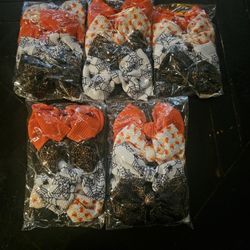 5 Packs Of Halloween Bows For Girls 