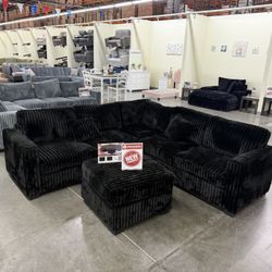 New Black Sectional 