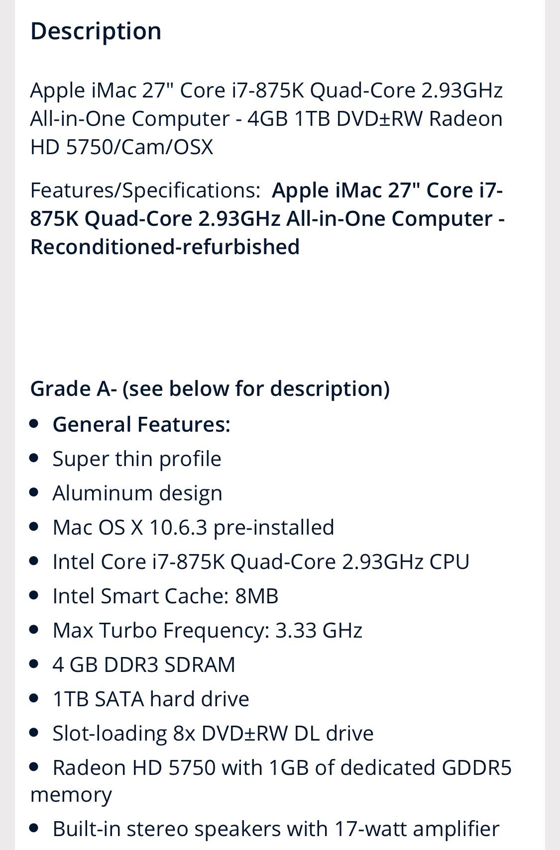 iMac desktop computer
