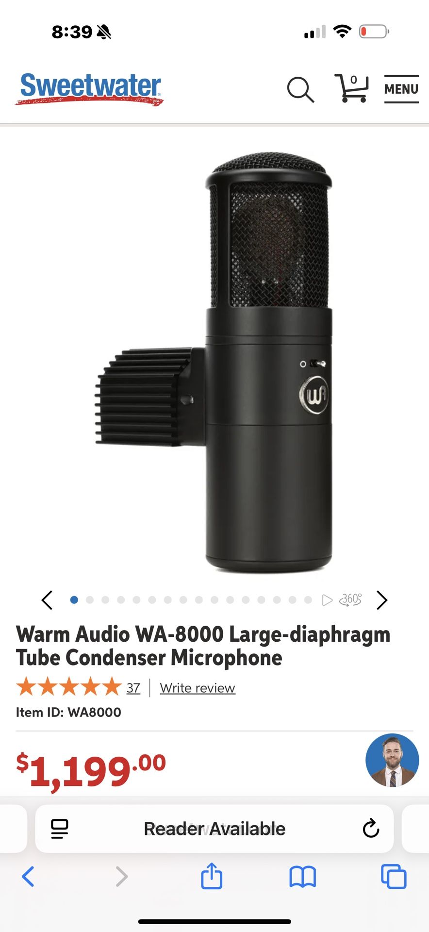 Warm Audio WA-8000 Large-diaphragm Tube Condenser Microphone