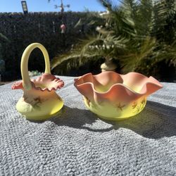 Fenton Basket And Bowl 