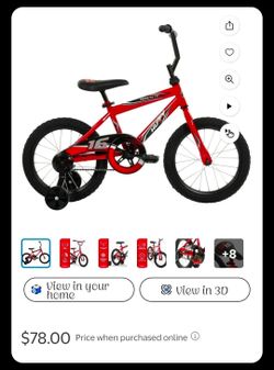 16" Red Rock It Bike w/ helmet