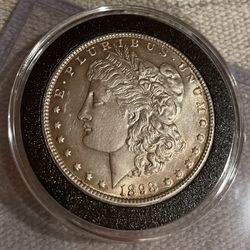 1898 Morgan silver dollar with Toning, 90% Silver