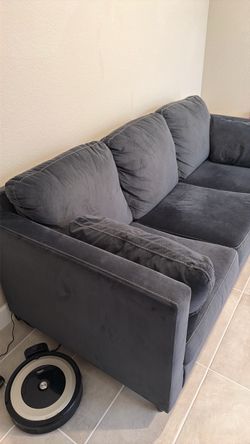 Blue 4 seater Fabric Loveseat Sofa