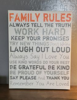 Family Rules Wall Art Decor