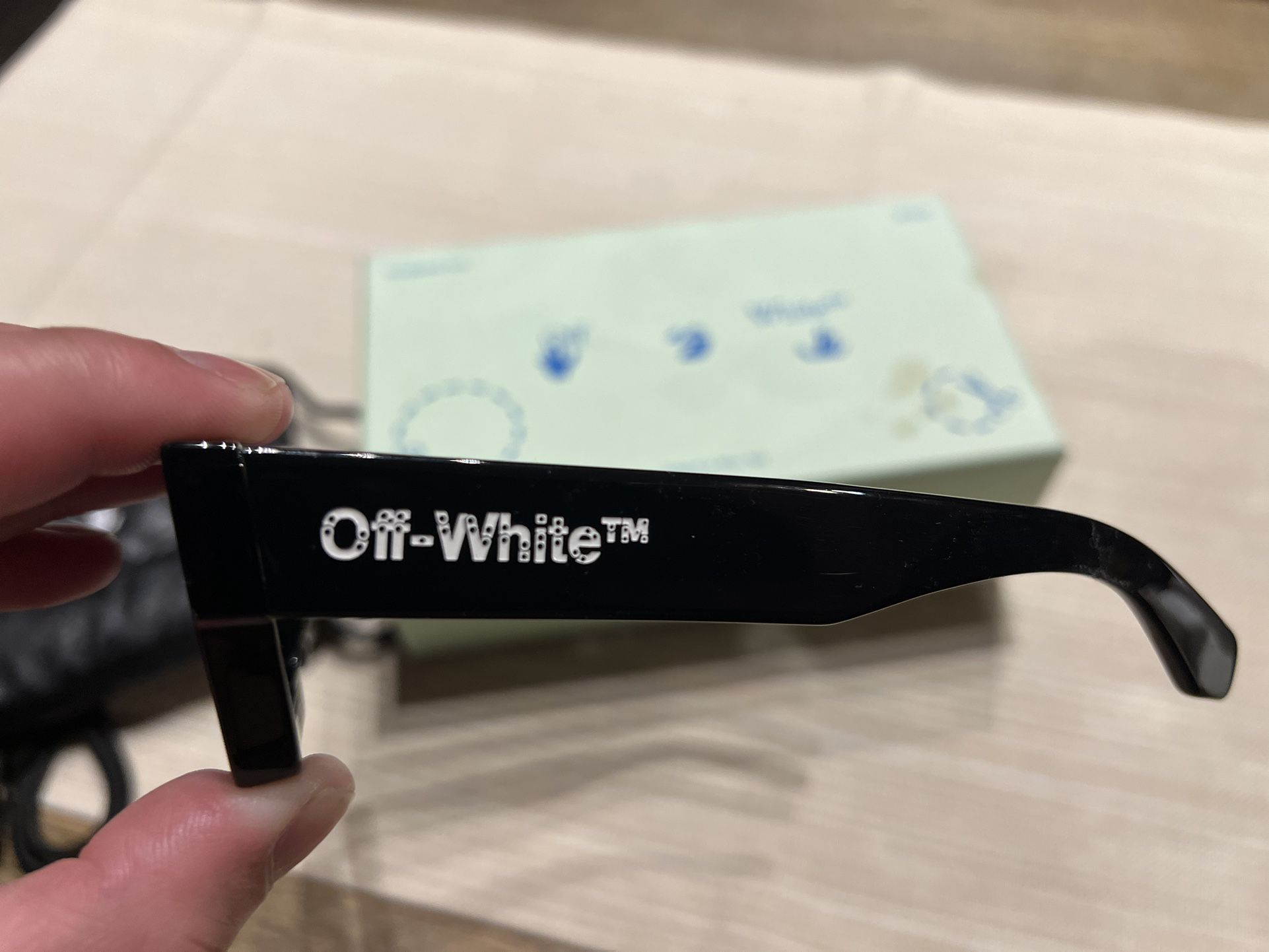 Off-White Men's Manchester Sunglasses with 3D Effect, Black Dark Grey, Men's, Sunglasses